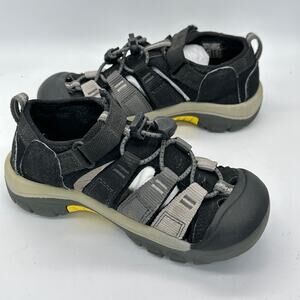 Keen Youth 13  Newport H2 Sandals Washable Black Canvas Elastic Sandals 1020348